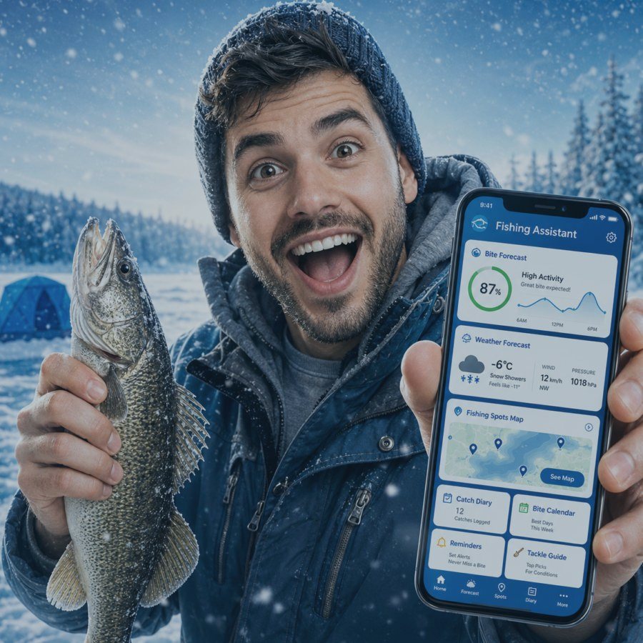 Angler using catch diary and fishing logbook